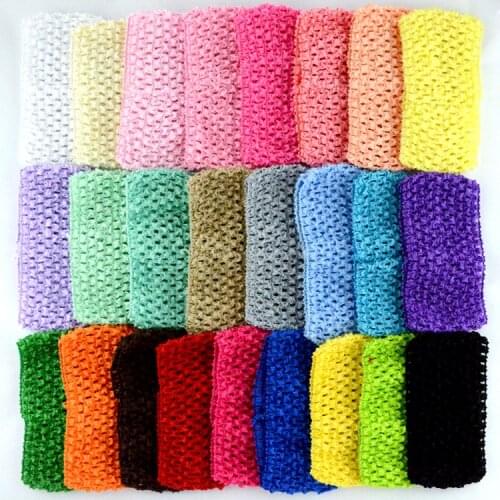 5Pcs 7cm Newborn Headband For Girls Elastic Knitting Crochet Head Band Baby Hair Band Solid Color Headwear Kids Hair Accessories
