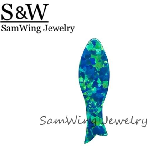 50PCS/ lot Wholesale 6*20mm Fish Animal Shape opal Synthetic Fire Opal for DIY Jewelry Necklace Lab created opal beads
