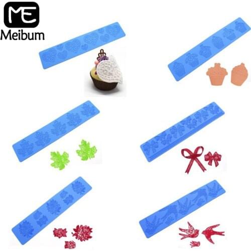 6 Types Embossing Lace Mat Silicone Cake Molds Cupcake Dessert Decorating Sugarcraft Fondant Moulds Kitchen Pastry Baking Tools