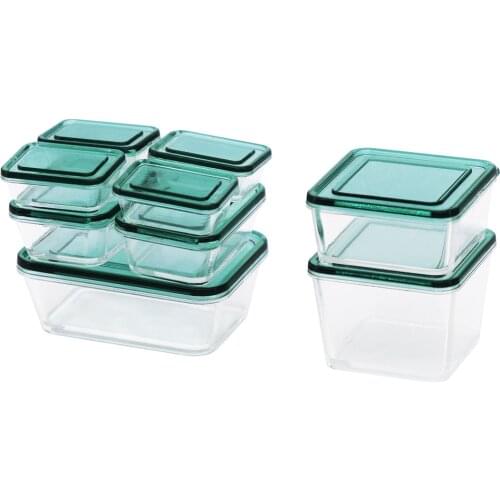 9Pcs 1/12 Dollhouse Fresh Keeping Box Cases BJD Doll Desk Decors Props Gifts