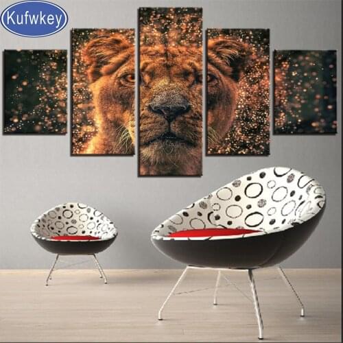 Diamond embroidery new 2020 diy Diamond Painting Lion king animals 3d Pictures Full Square/ Round diamond keychain