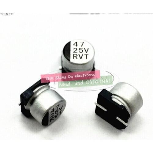 1000pcs/lot 47uF/25V 6.3*5 .3mm SMD 25V 47uF Chip Aluminum Capacitor, Electrolytic Capacitor