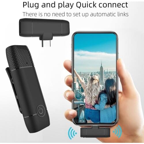 Wireless Lavalier Microphone MIC Adapter Professional Recording for Live Streaming Webcast Game for ios Android PC