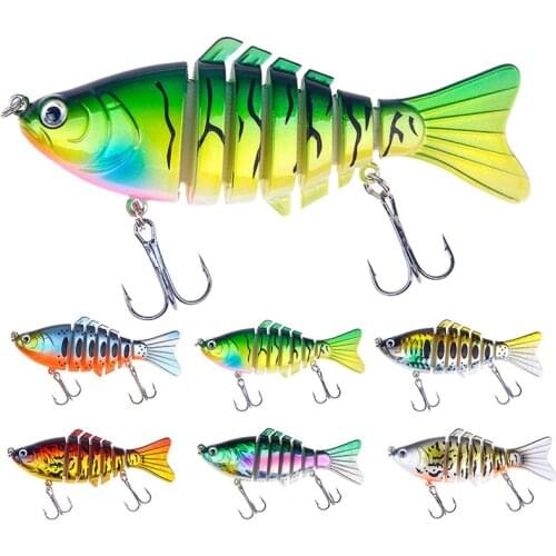 Bionic Multi-section Swim hard bait Winter fishing lure 10cm/15.5g Artificial Wobbler Rotating Trolling pike carp crank lure