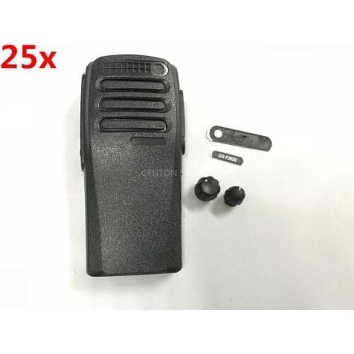 25pcs/lot Black Color housing shell front case with volume and channel knobs for motorola XIR P3688 DP1400 DEP450 walkie talkie