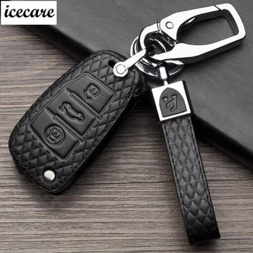 Genuine Leather Car Key Cover For Audi a2 a6 4f car accessories for audi key Case Cover