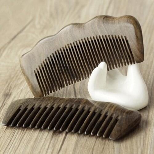 Exquisite natural Shen Gui bao ripple comb Wide teeth for hair Massage No static electricity Portable thick Wood Comb peine
