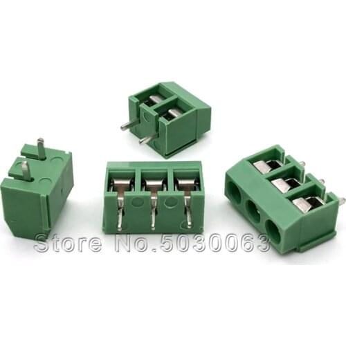 20pcs/lot KF126-2P/3P Connector terminal 10A 300V green spacing 5.08MM 2/3 bit