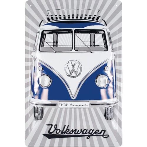 BRISA VW Collection - Volkswagen Retro Metal Sign with VW Samba Bus T1 Collectors Item, Decoration (/7.8x11.8 Inches)
