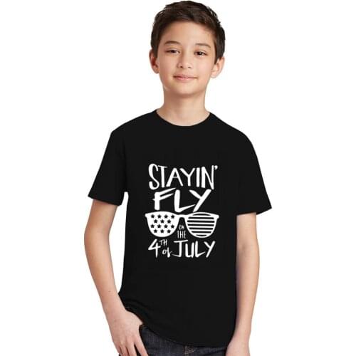 Staying Fly on the July Summer Fashion Unisex Clothes Fashion T-shirt Children Boys Short Sleeves Kids Tops Girls Cute Clothes