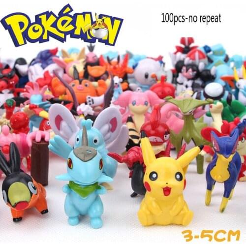 2020 HOT Selling 100pcs No Repeat POKEMON 3cm-5cm Figures New Dolls Action Figure Toys for Carta Pokemon Toys Collectible Dolls