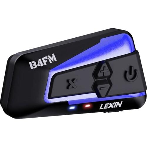 Lexin LX-B4FM PRO for 10 Riders Intercom Motorcycle Bluetooth Helmet Headsets BT5.0 Moto Intercomunicador with Music Sharing