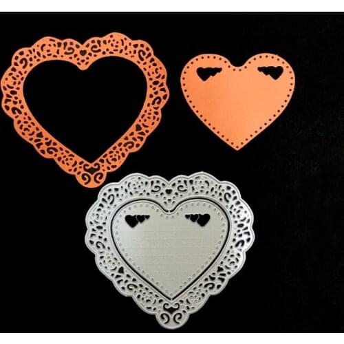 Love Heart Lace Hollow Frame Metal Cutting Dies Stencils for DIY Scrapbooking/photo Album Decorative Embossing DIY Paper Card