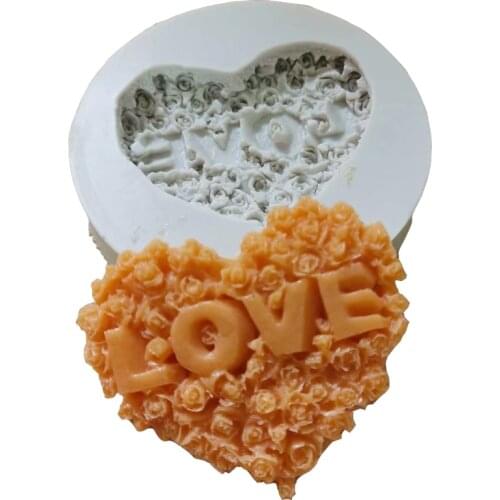 Love Heart Silicone Chocolate Mold DIY Fondant Cake Baking Tools Handmade Soap Making Resin Silicone Kitchen Accessories