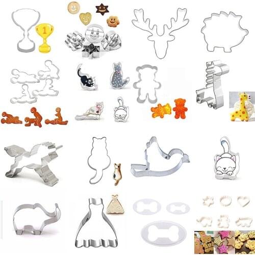 DIY Metal Cookie Biscuit Cutters Mold Cute Animal Shape Biscuit Mould Fondant Cake Cutter Pastry Stencils Kitchen Baking Tools