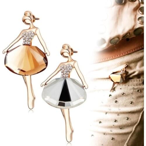 Fashion Women Brooch Ballet Dancing Girls Pin Clip for Sweater Party Gown Ladies TT@88
