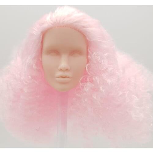 Fashion Royalty 1/6 scale pink color hair Jem and the holograms cream skin doll head repaint ooak