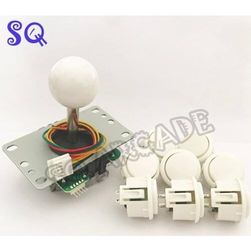New Original Sanwa JLF-TP-8YT 5Pin Sticker + 8 OBSF-30 Push Buttons for Arcade Joystick DIY Kits Parts