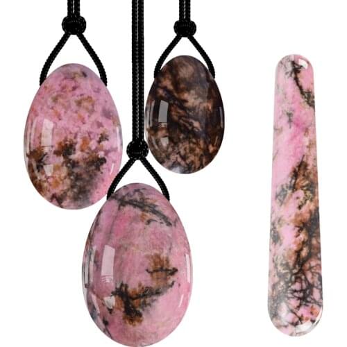 Yoni Eggs Wholesale Set Massage Stick Natural Rhodonite Stone for PC Muscle Kegel Exercise Vaginal Tightening Healing Ball