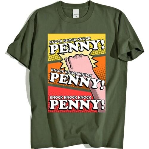 Penny! Penny! Penny! Personality Print Mens T Shirts Vintage Loose T-Shirt Summer Casual Tee Clothes Hip Hop Oversize Tops Man