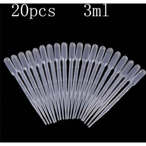 20pcs 3ml Dropper For Silicone Mold UV Epoxy Resin Craft Jewelry Making Disposable Pipettes Squeeze Transfer Pipettes