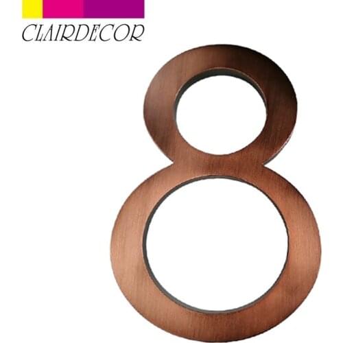 Floating House Number Sign Aged bronze 10cm Modern Building Signage Outdoor Huisnummer Numeros Casa Door Numbers Address Plate