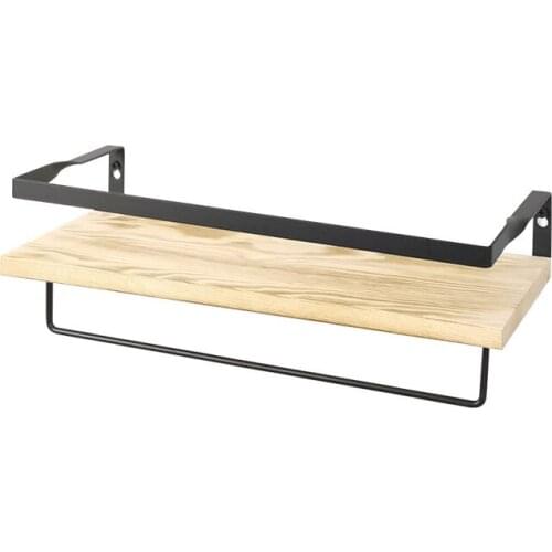 Suspended wall shelf wooden floating rack bathroom storage rack kitchen living room wall mounted partition board solid
