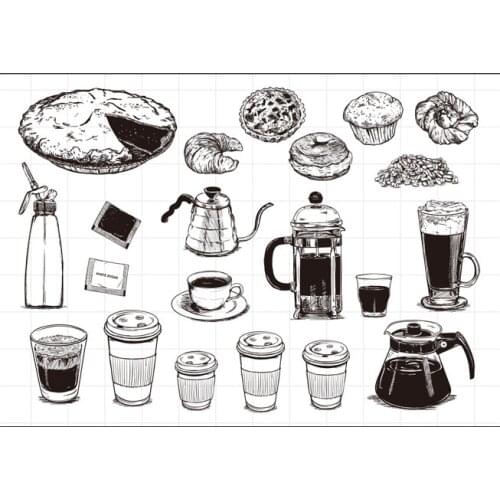 Coffee shop Transparent Clear Silicone Stamp/Seal for DIY scrapbooking/photo album Decorative clear stamp