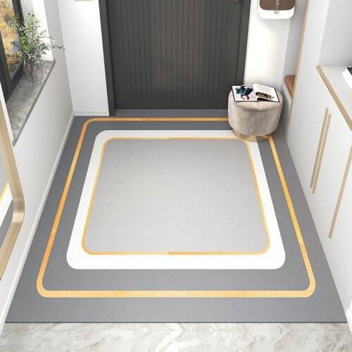 Entrance rubber floor mat Anti-slip leather door mat DIY golden wateproof carpet bathroom kitchen rug Wear-resistant Pet mat