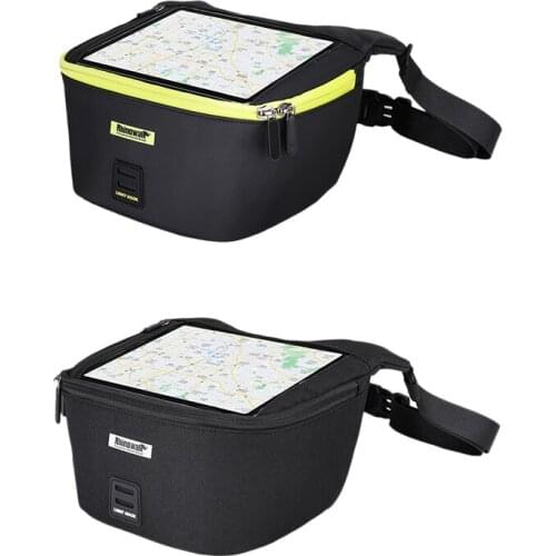 Rhinowalk Electric Scooter Bike Handlebar Bag 3.5L Press Screen Phone Holder Pouch for Motorcycle E-Bike Front Bag