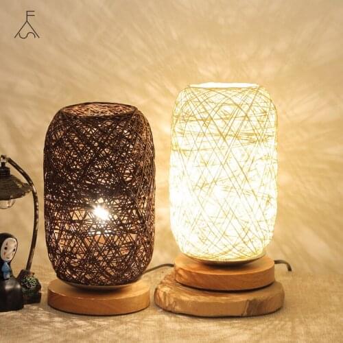 LED Remote Control Decorative Table Lamp USB Wooden Art Atmosphere Light Wedding Home Bedroom Dinner Party Home Decor Lamp