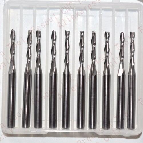 3.175mm*2.0mm*15mm,10pcs,Free shipping 2 Flutes End Mill,CNC milling Cutter,Solid carbide woodworking tool,PVC,MDF,Acrylic,wood