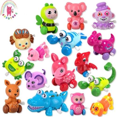 Amusing Baby Classic Cute Cartoon Animal Wind Up Toys Clockwork Kids gift Running puppy honeybee Children Educational Toy