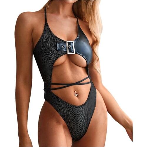 WomenS Sexy Crocodile Metal Buttoned Bikini Black Silver Separate WomenS Swimsuit WomenS Bathing Suits Sexy Woman Z0324