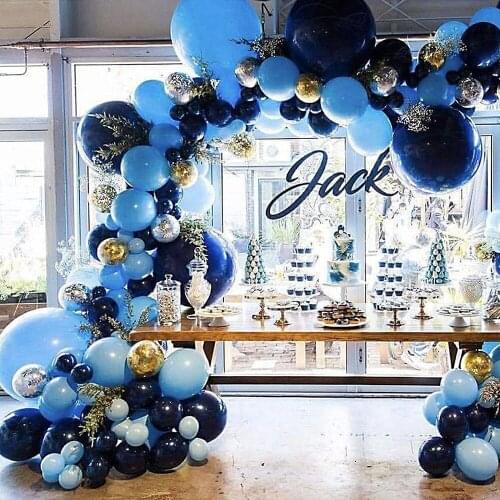 106pcs/Set Night Blue Theme Balloon Chain Kit Ink Blue Holiday Party Latex Ballon Decoration Confetti Birthday Supplies Globos