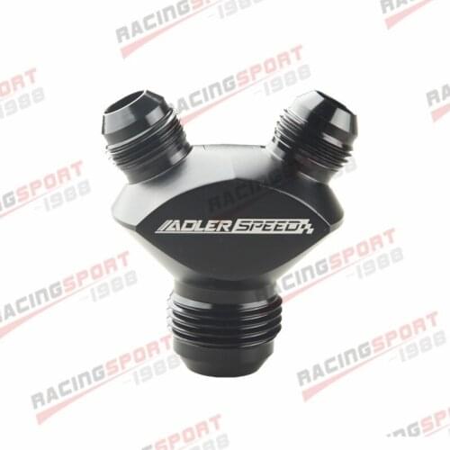 12 AN -12 AN to 2x -8 AN 8 AN Y Block Adapter Fittings Adaptor Black
