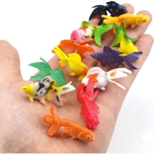 12 Pcs/Set Soft PVC Goldfishes Models Epoxy Filling Material Crystal Ocean Resin 3D Mini Fish Modeling Filler