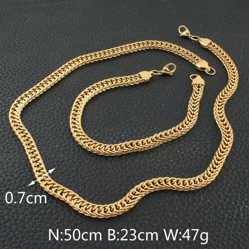 2 Color Choose Stainless Steel Necklaces Bracelets Sets Jewelry Joyas De Acero Inoxidable Para Mujer SFHZALCA1 Jewels Store