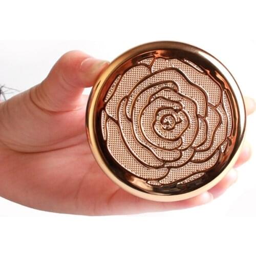 20pcs Double Layers Two Mirror Gold Flower Round Empty Cosmetic Powder Compact High Grade Blush Compact Eyeshadow Powder Box