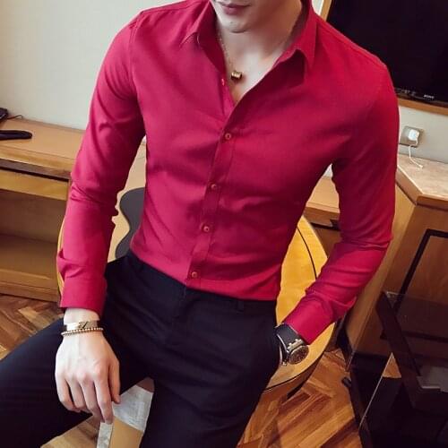 2021 Brand clothing Mens summer High quality casual long-sleeved shirt/Male slim fit lapel Fashion shirts/Tops Plus size S-3XL