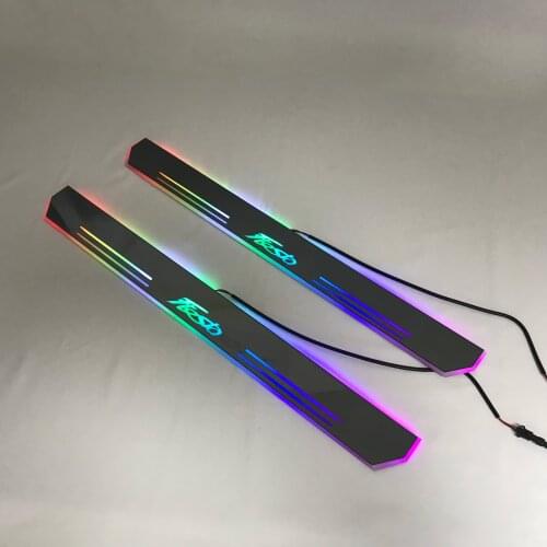 Acrylic mobile LED welcome scooter wear plate door sill frame path light for Ford Fiesta accessories dedicated Flow/fixed light