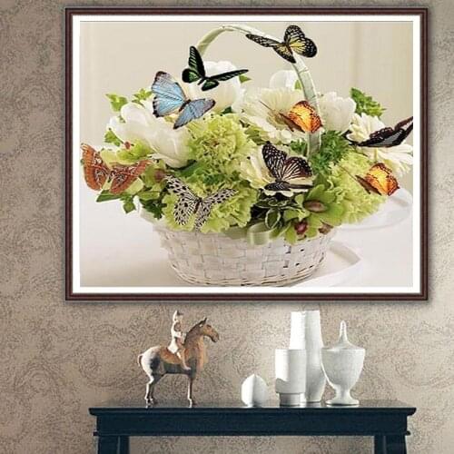 Diamond Embroidery Diy Diamond Painting Cross Stitch Kits Diamond Mosaic Butterfly and flower Full Square Diamond Embroide BS095