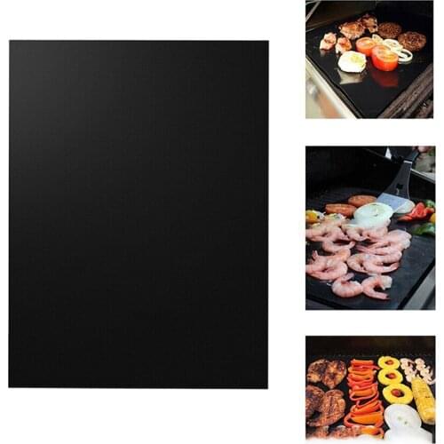 1or2 Piece Non-Stick BBQ Grill Pad 40*33cm Barbecue Baking Pad Reusable Cooking Plate Party Grill Mat Outdoor Kitchen Tools