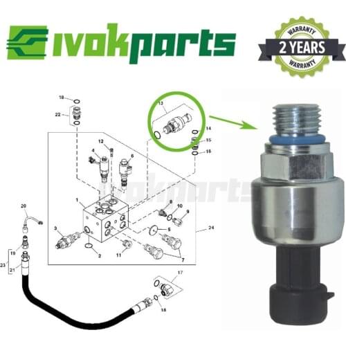 Trans Oil Pressure Sensor Part # RE204264 For JOHN DEERE Tractors Combine Harvester 5430 6130 6230 6330 6630 6830 6930