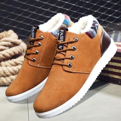 Cheap Men Boots Fashion Men Winter Shoes Hot Sale Winter Botas Hombre Warm Fur Men Shoes Snow Boots for Men Blue Winter Sneakers