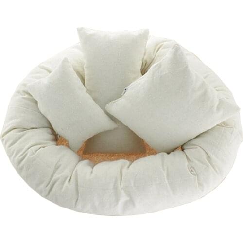 Baby Photo Shoot Wheat Donut Posing Props 4 PCS/Set Baby Pillows Ring Newborn Photography Props Basket Filler Fotografia