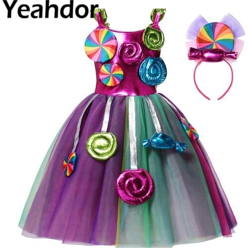 Kid Girls Cosplay Costume Outfit Party Dresses Sleeveless Glittery Mesh Tutu Dress with Hair Hoop for Stage Performance Birthday