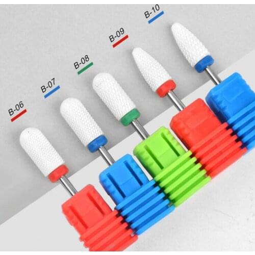 Nail Drill Bits Ceramic Milling Cutter For Nails Sander Tip Machine Accessories Manicure Cutter Ceramic Drill Bit Nail File Tool