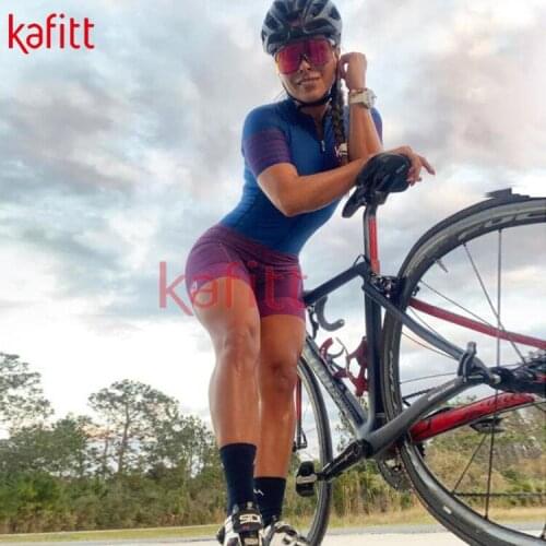 Kaffitte Pro Team Womens Triathlon Cycling Short Sleeve Cycling Jersey Outdoor Sports Shirt Sexy Leotard Cycling Cycling Wear