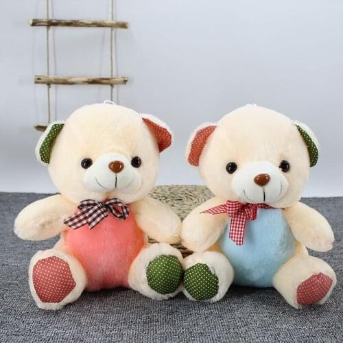 Kawaii Cartoon Creative Sitting Style Ribbon Bear Plush Stuffed Soft Sleeping Pillow for Girl Kid Birthday Valentines Day Gifts